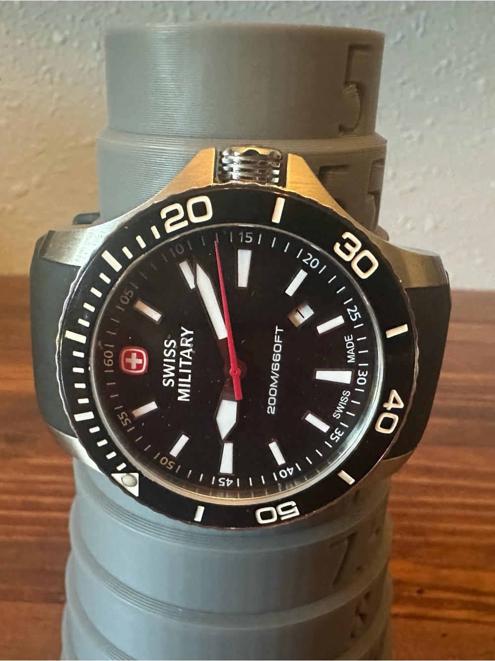 Wenger SeaForce men's watch featuring a black dial and silicone strap.